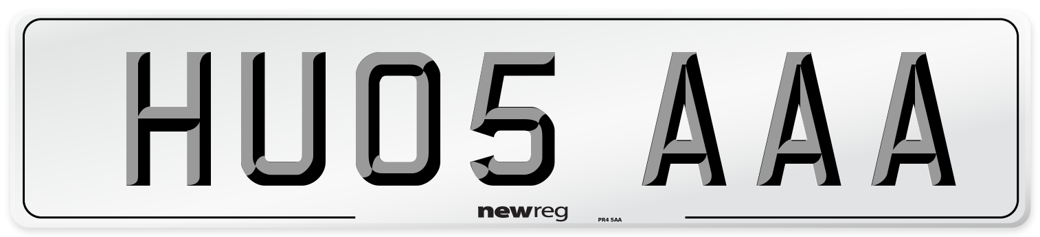 HU05 AAA Number Plate from New Reg